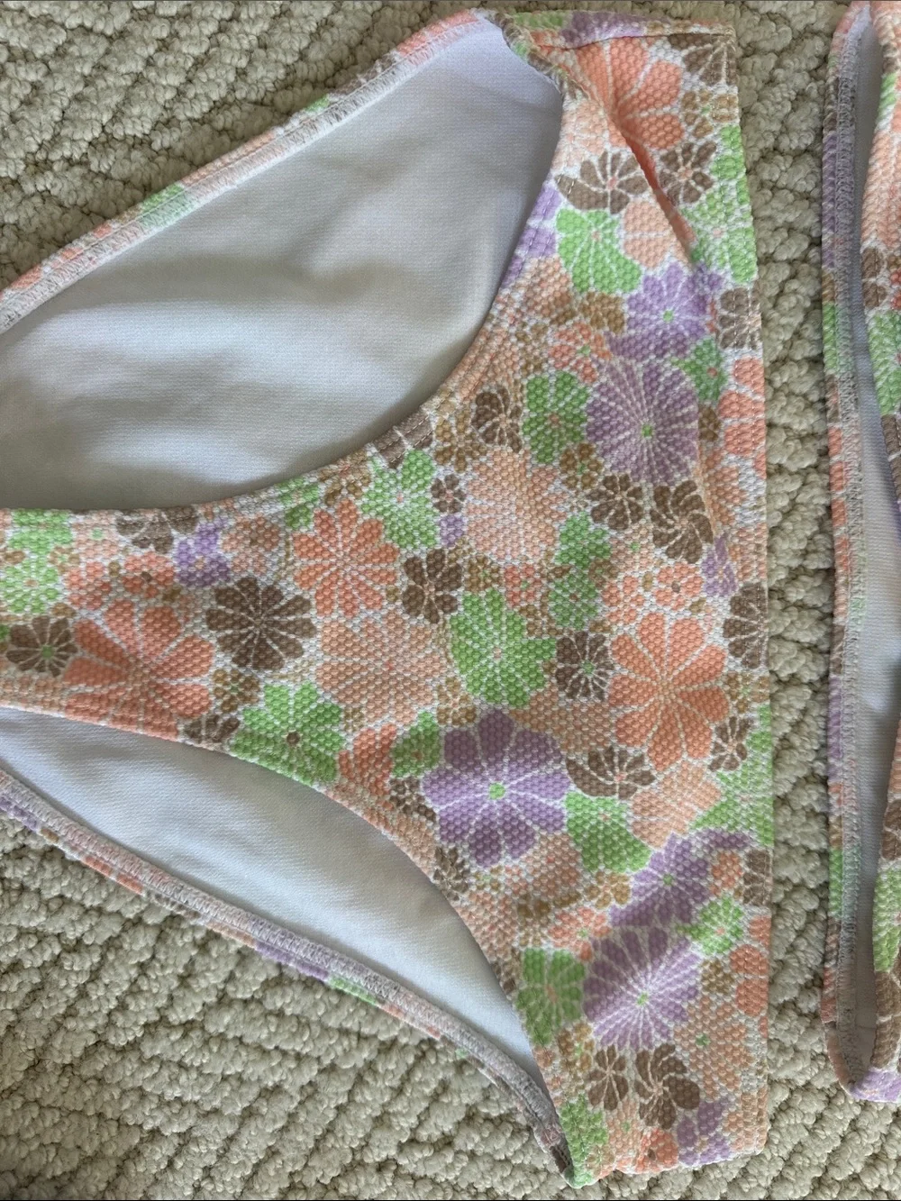 Roxy Girls Floral Bikini in Peach, Green & Lavender